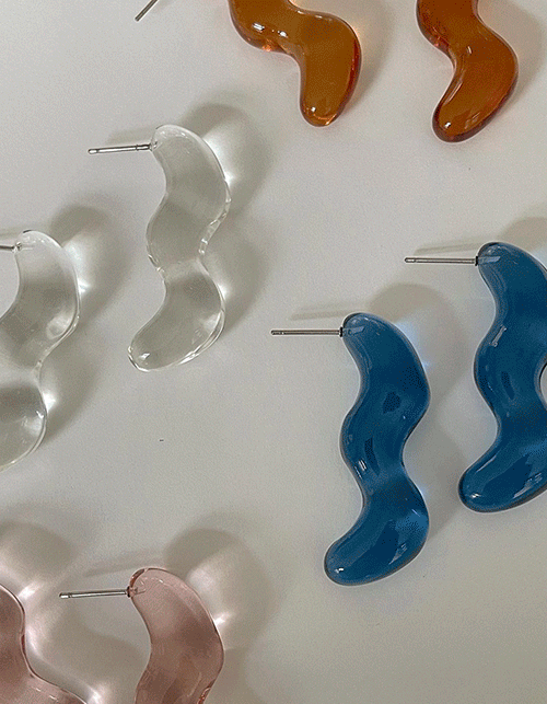 wave acrylic earrings (3 colors)