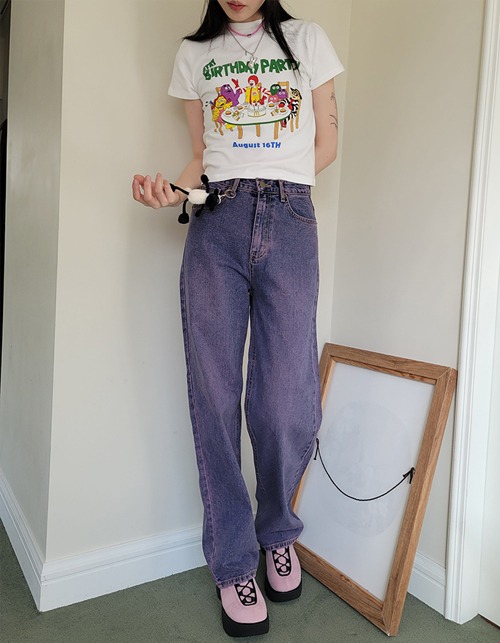 cotton pigment denim pants (purple/XL 마지막 한장!)